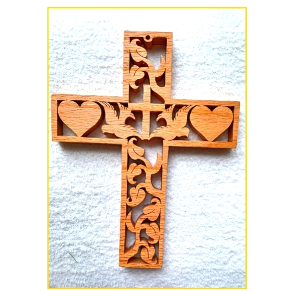 HANDMADE* HANGING CROSS - Picture 1 of 2